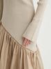 Emi Knit Docking Asymmetrical BEG Dress, 13WNO251004, Women's,