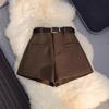 Women's Gray Wool Blend High Waist Bootcut Pants for Autumn/Winter - Loose Fit, Wide Leg, Straight Cut.