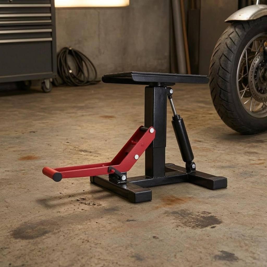 Motorcycle Lifting Stand Diamond-Plate Steel Frame for Workshop
