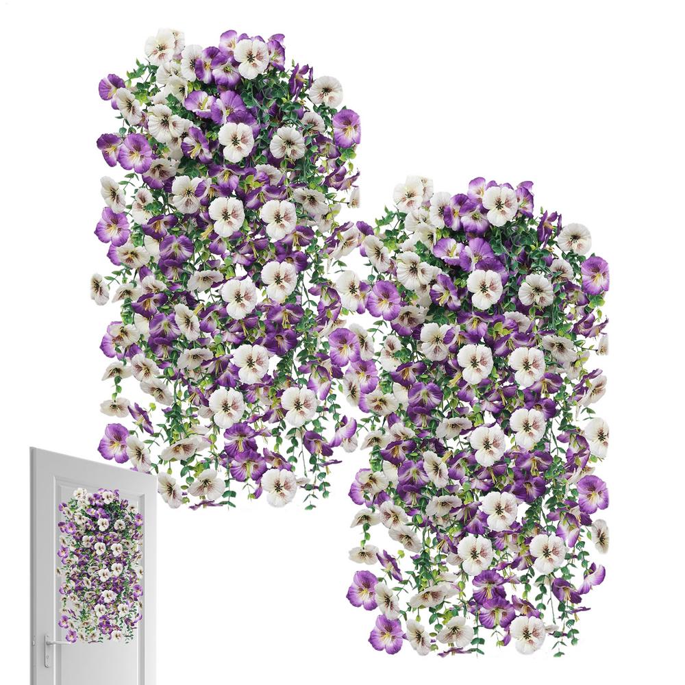 Artificial Flowers For Outdoors 2 Pieces Artificial Realistic Decorations Realistic Outside Flowers For Home Patio Deck Door