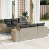 VidaXL Garden Lounge Set with Cushions 7 Pcs Light Grey Wicker 3326743