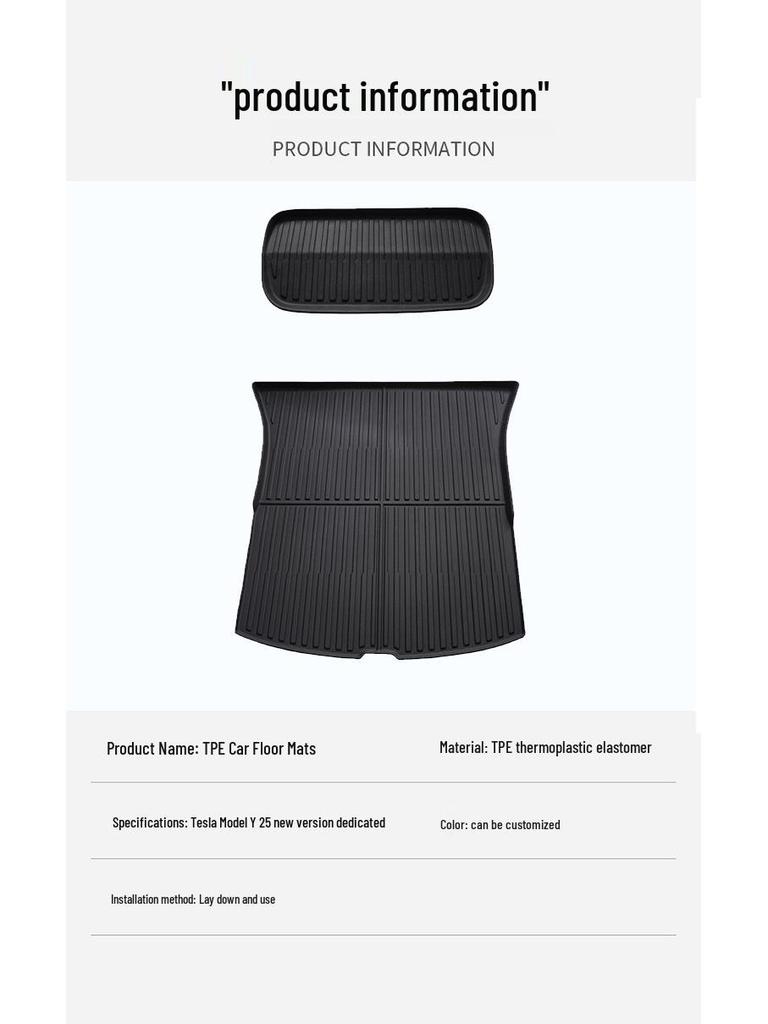 Model Y Refresh Edition: Durable and Dirt-Resistant Front & Rear Car Mats