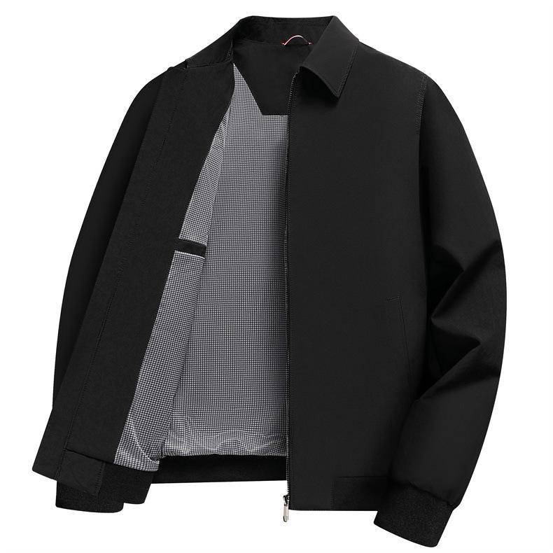 Grandpa Spring Men's Solid Color Lapel Jacket - Casual Business Outerwear