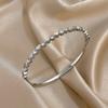 Love Heart Stacked Bangles Cute Fashion  Stainless Steel Bangle Jewelry Beads Cuff Bracelet  Daily