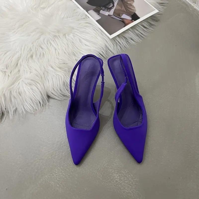 Sandals for Woman Pointed Toe Women's Shoes Green Footwear Office Work High Heels Stiletto Summer 2025 H The Best Shoe Vintage F