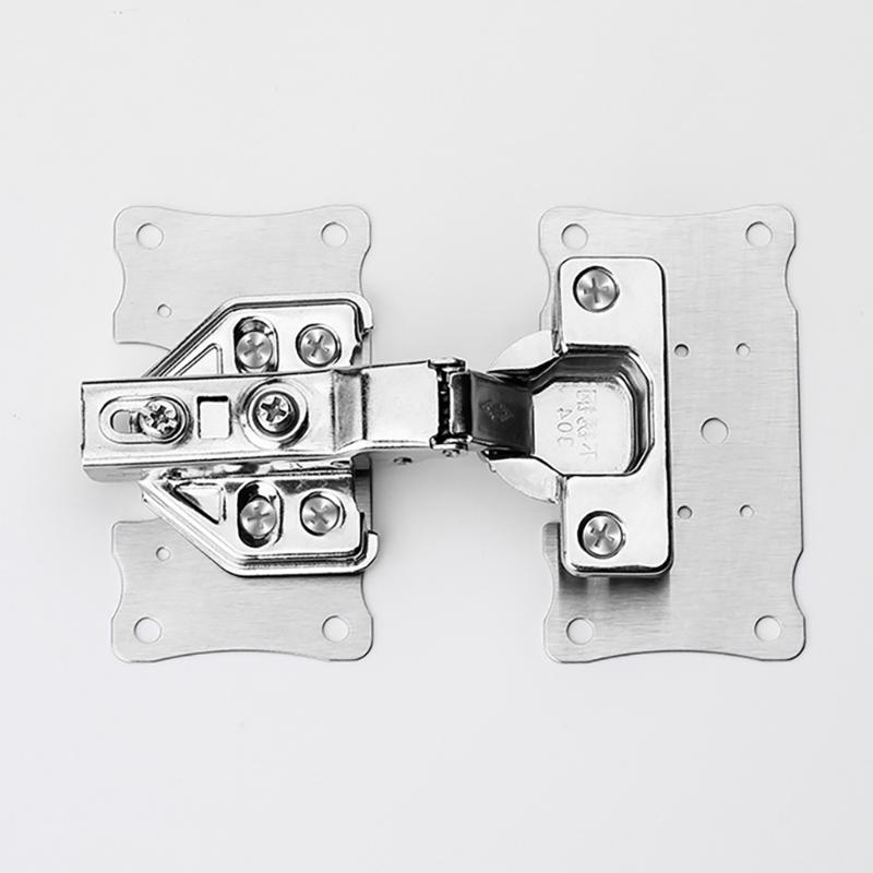 2Pieces Cabinet Hinges Repair Set Featuring 1 Plates and 12 Screws Sturdy Stainless Steel for Home Projects Supplies