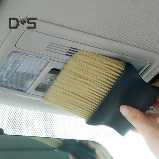 High Density Soft Bristle Car Dust Removal Brush Auto Air Conditioning Vents Interior Brush Ergonomic Handle Cleaning Brush