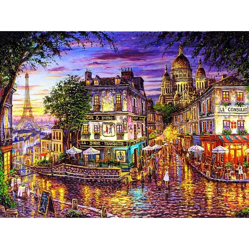 Broderie cu Diamante Peisaj Urban Pictură cu Diamante Mozaic Pătrat Complet Rotund Peisaj Burghiu Stras Imagine Artă