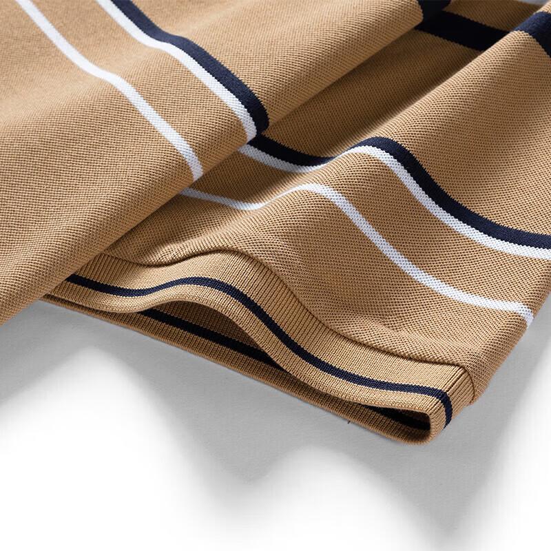 Septwolves Men's Short-Sleeve Business Casual Striped Polo T-Shirt