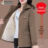Woodpecker Women's Fleece-lined Mid-length Windbreaker: Slimming Fashion Coat for Spring, Autumn, and Winter