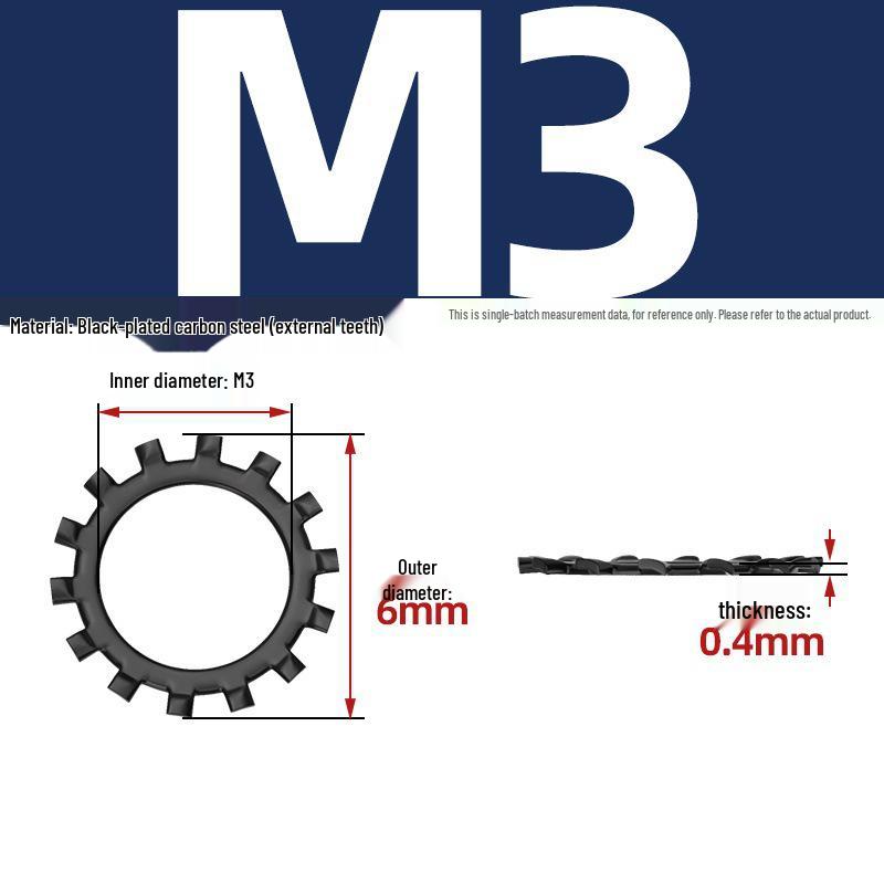 Carbon Steel Zinc-Plated Lock Washer with Inner and Outer Teeth