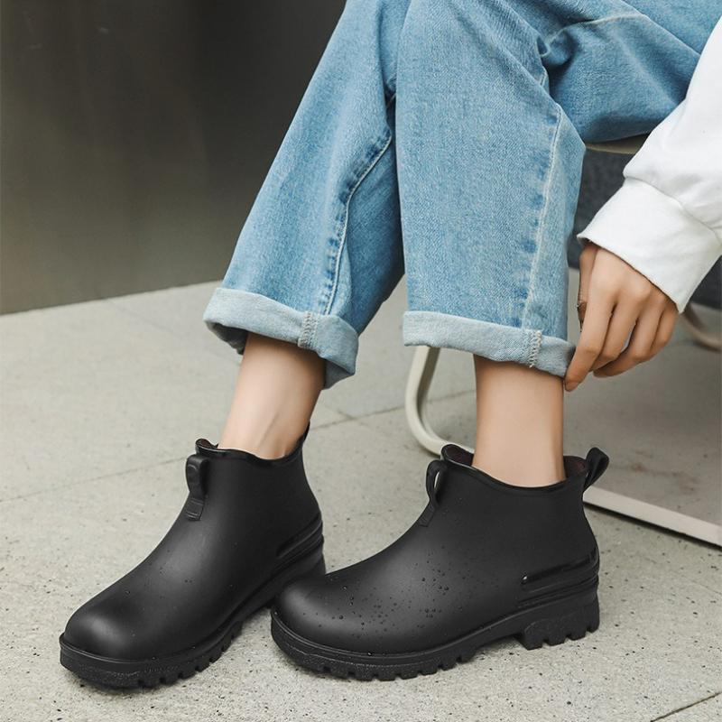 Fashion Men's Rain Boots Waterproof Boots Fishing Casual Camping Rubber Shoes Fashion Couple Short Boots Outdoor Non-slip Water Shoes
