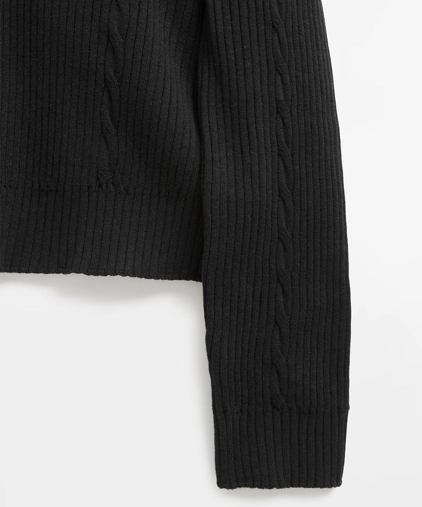 LMOOD Hatz Linen Cotton V-Neck Knit Black
