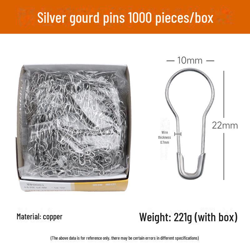 Gourd-Shaped Metal Safety Pins: Iron, Copper, Stainless Steel In Gold, Silver, Black - Clothing Tags/Small Pin Buckles