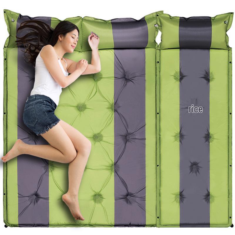 Automatic Inflatable Outdoor Sleeping Pad - Thick, Wide, Moisture-Proof Mat for 3-4 People Camping