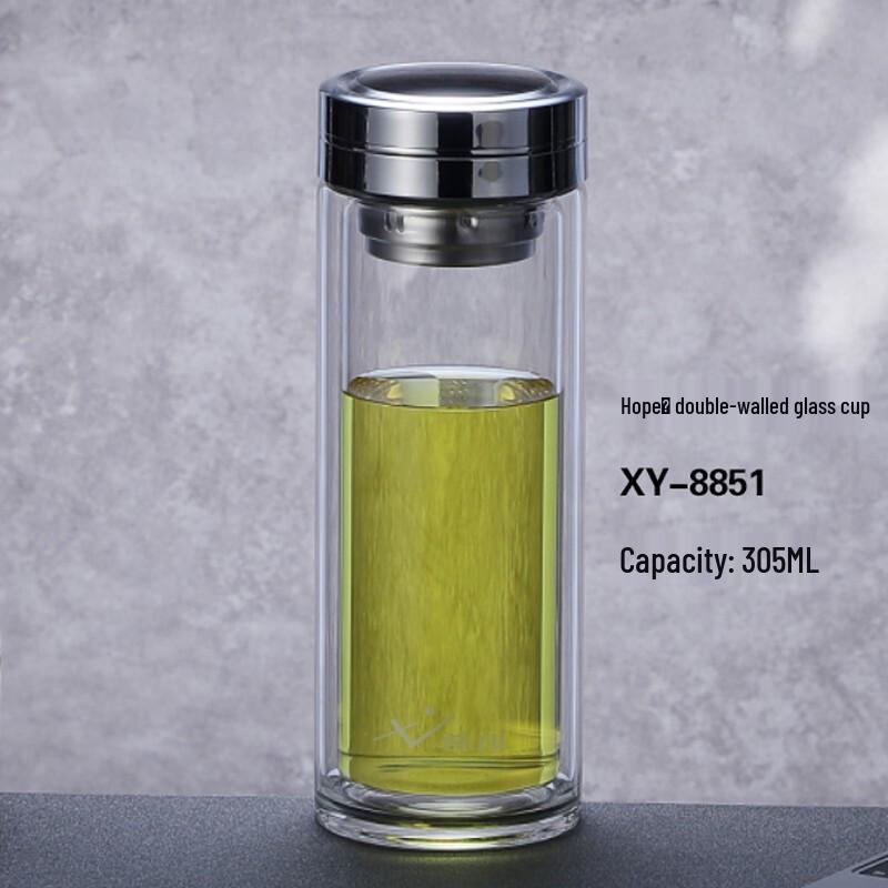 Xiyin Double-Layer Glass Tea Mug with Filter and Lid
