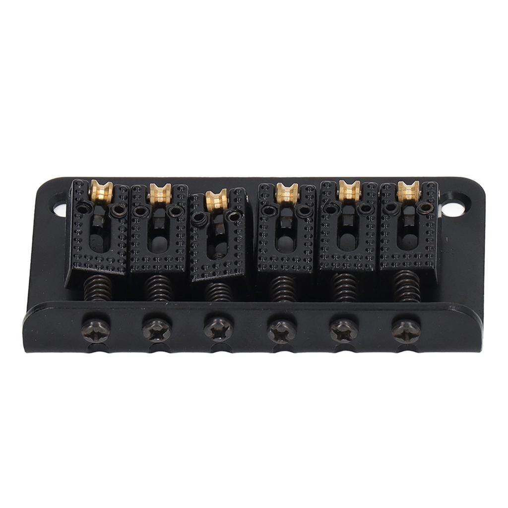 Hardtail Sadelbro 6 Strenger 78mm Sinklegering Kobber Elektrisk Gitar Bro for Erstatning Svart