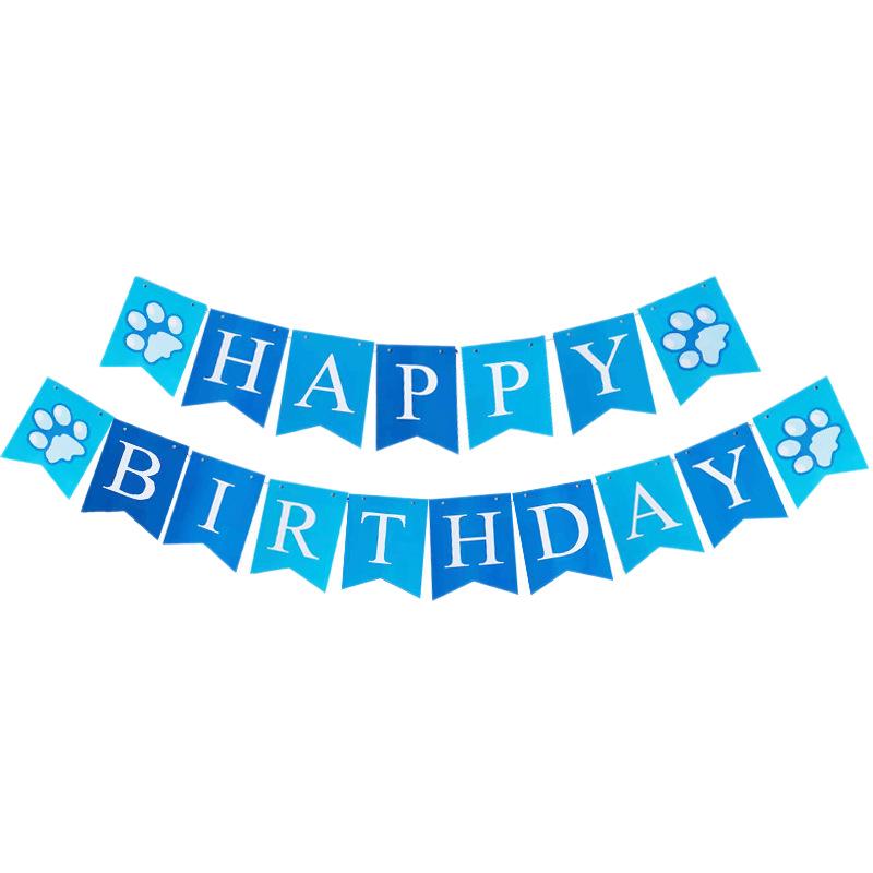 Pet Birthday Party Banner: Happy Birthday Letter & Fish Tail Flag