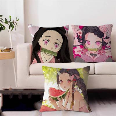 N-Nezuko Cartoon Spiel Kissenbezug Dekokissen Sofa Heimdeko Hülle Kissenbezüge