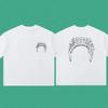 2026 Abstract Eye Graphic Double Sided Tee Retro Distorted Letter Front Back Print Oversized Streetwear Tshirt For Unisex Unisex