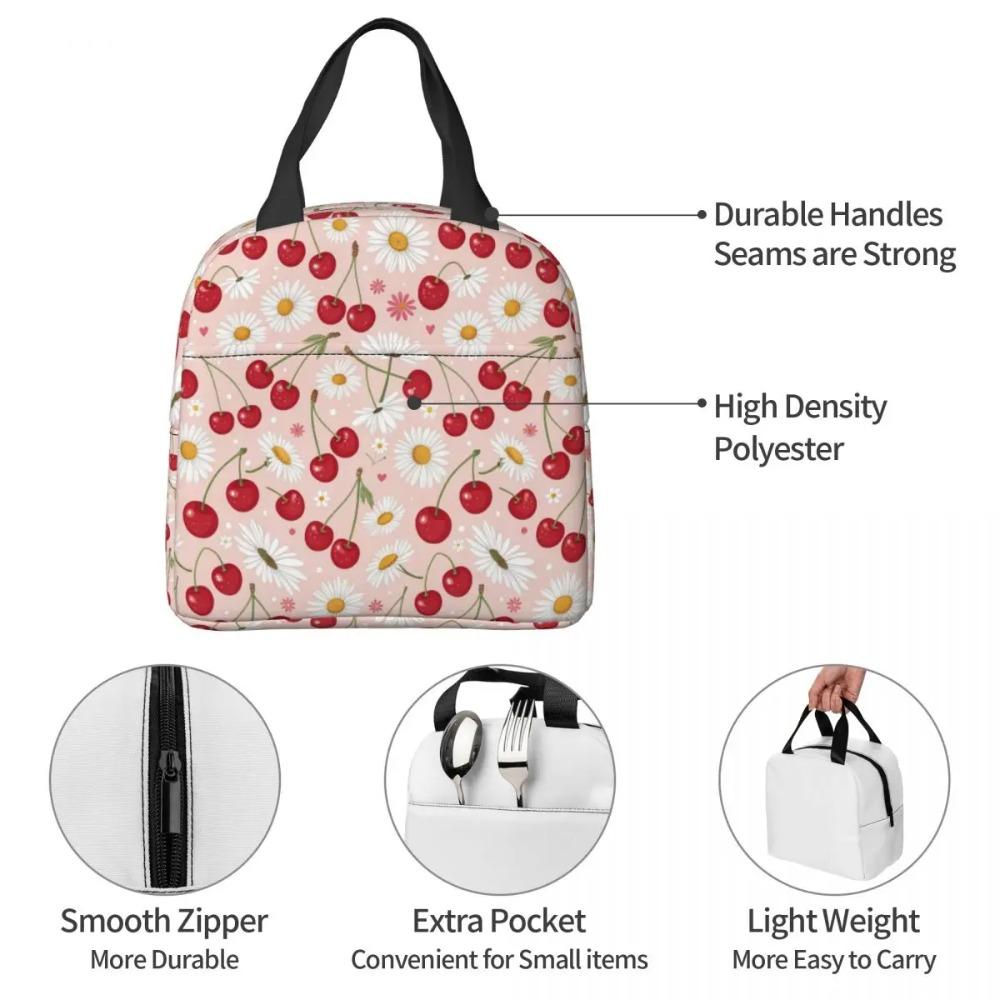 Cartoon Fruit Watermelon Cherry And Pineapples Insulated Lunch Bag Cooler Thermal Food Box Tote Portable Lunch Boxes Container