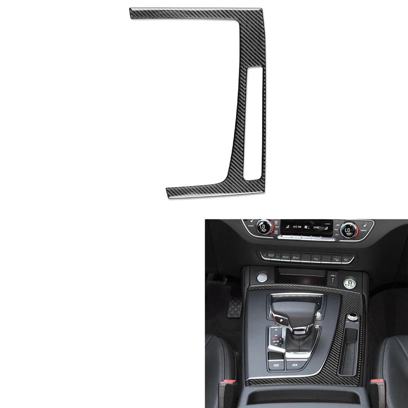 Real Carbon Fiber For  Q5L FY SQ5 2018-2024 LHD Center Console Gear Panel Outer Frame Trim Sticker Decal Replacement