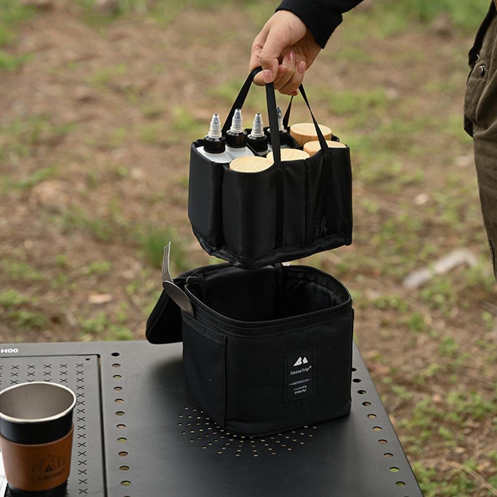 Seasoning Bottle Set Storage Bag Portable BBQ Jar Spice Storage Bag Reusable Picnic Pouch Travel BBQ Camping Supplies