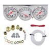 Kit de Manômetros Mecânicos Cromados 52mm Triplo 8-16V Pressão de Óleo Temperatura da Água Voltímetro 3 em 1 para Modificação de Carro com Acessórios