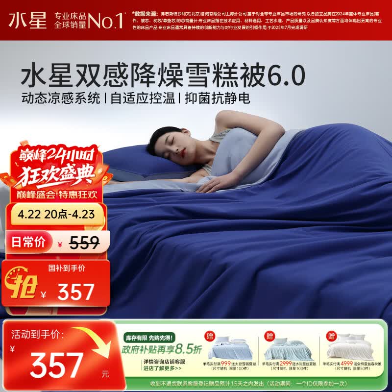 

Mercury Home Textiles Snow Cream Cooling Quilt 150*200cm