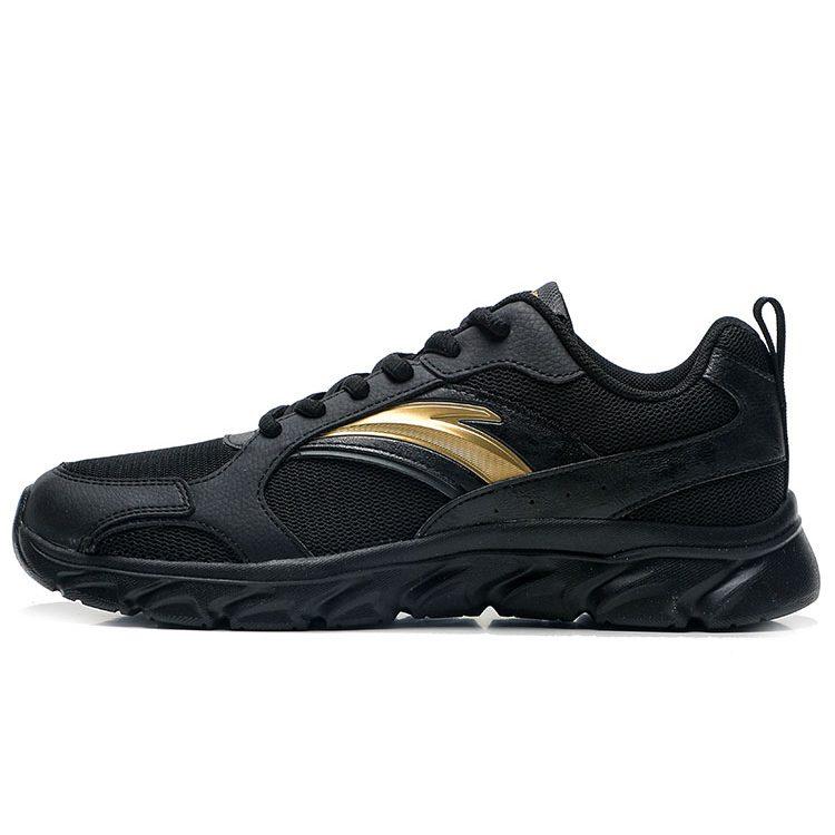 Anta Mesh Slip Resistant, Abrasion Resistant, Breathable Low top Running Shoes Men's Black Gray Gold 912225571-6