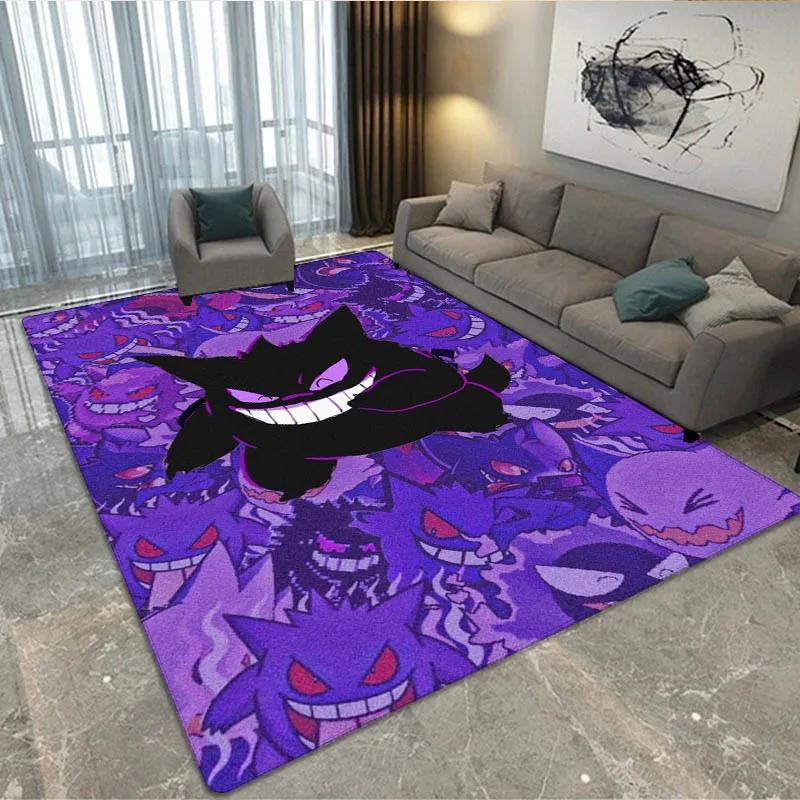 3D Pokémon Cute Gengar printed Carpet Living Room Bedroom Carpet Non-slip carpet home bedroom decor area rug Birthday Gift