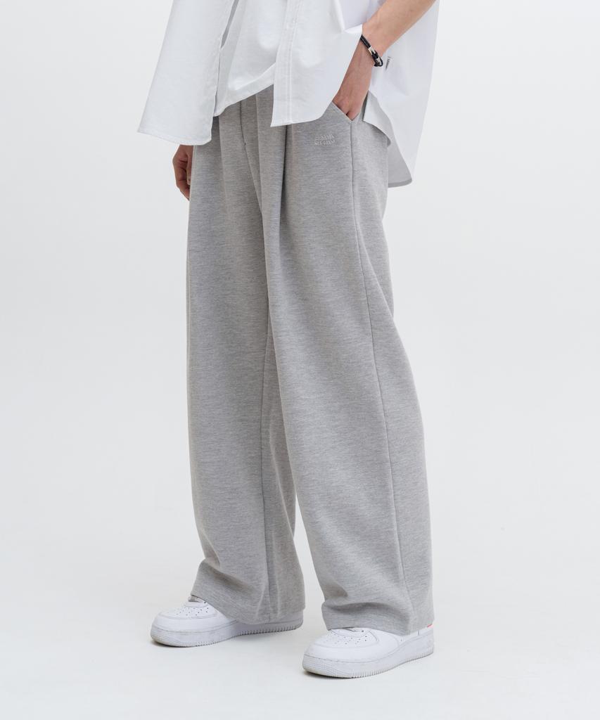 LEMAIN SECOND One-Pleat Wide Sweatpants [Gray] (Type B)