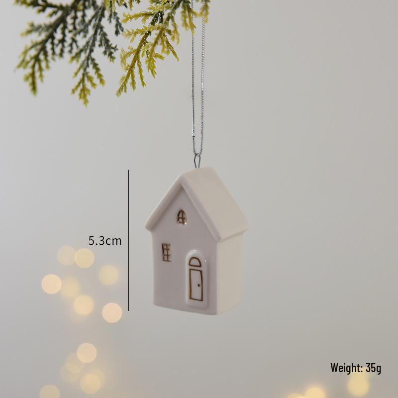 NUCHI Mini Ceramic Christmas Tree & Ornaments Set – Santa, Snowman, and Holiday Decorations