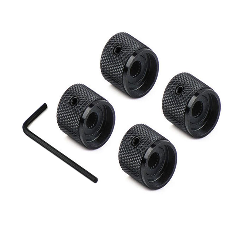 Pack of 4 Round Shape Metal Guitar Knobs Metal Guitar Accessories Perfect for Electric Guitar and Bass Volume Control