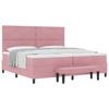 Box Spring Bed with Headboard Pink 200 X 200 Cm Velvet