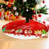 Christmas Tree Skirt Bowknot Lace-up Printing Clear Pattern Picnic Party Tree Cover Camping Party Table Decoration