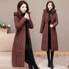 Medium Down Cotton Women's New Winter Mother's Wear Thickened Cotton-padded Jacket Women's Long Fat Plus Size Cotton-padded Jacket