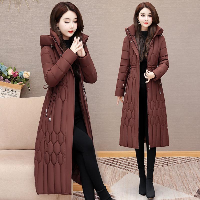 Medium down cotton women's new winter mother's wear thickened cotton-padded jacket women's long fat plus size cotton-padded jacket