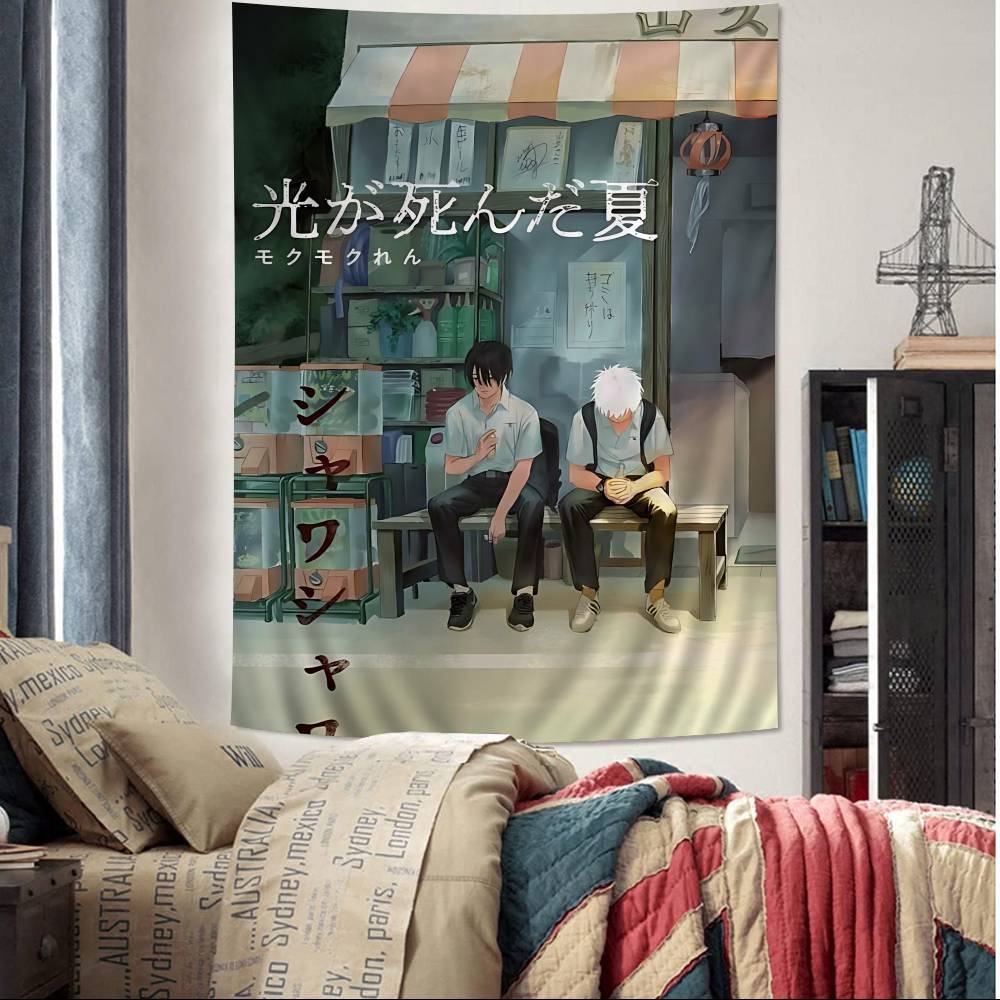 Beliebte Anime BL The Summer Hikaru Died Chart Wandteppich Edgy Ästhetik Trendige Zimmerdekoration für Anime Moderne Kunstfans