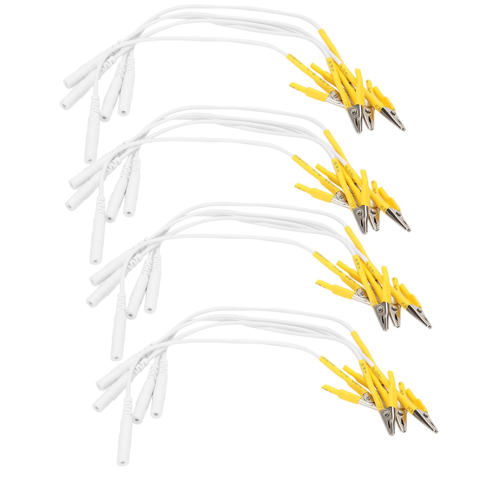

20pcs bag Clip Electrode Lead Wires Cable for TENS Unit Physiotherapy Machine Yellow