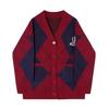 Korean Style Designer 2 Piece Set Women Plaid Knitted Coat + Rabbit Print Dress Suit Female Elegant Sweet Party Mini Dress Sets