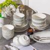 KANGMO Nordic Misty Rain Illusion 26-Piece Ceramic Dinnerware Set for 6