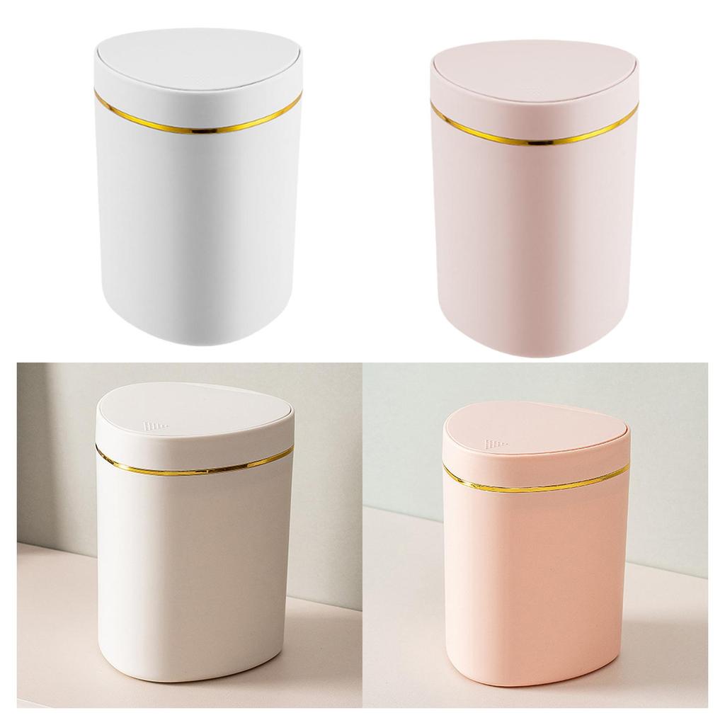 Desktop Small Trash Can with Press Type Lid Compact Waste Basket Garbage Bin Garbage Can for Dorm Home Table Car Countertop