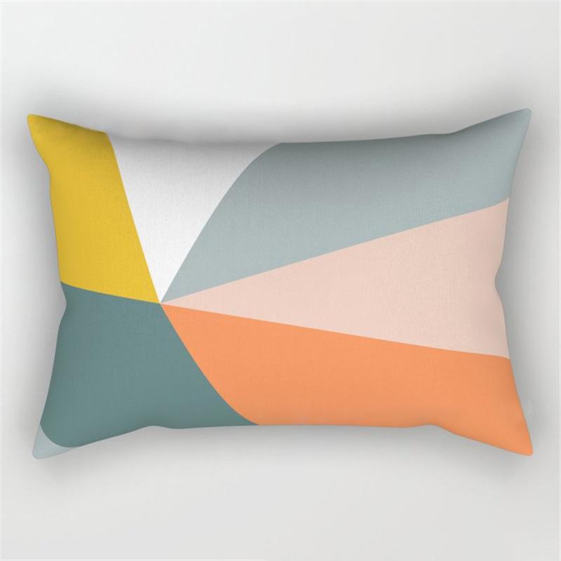 30x50cm Rainbow Geometric Polyester Pillow Cases Abstract Sunrise Mountain Patchwork Pillowcase Sofa Home Decor Cushion Cover