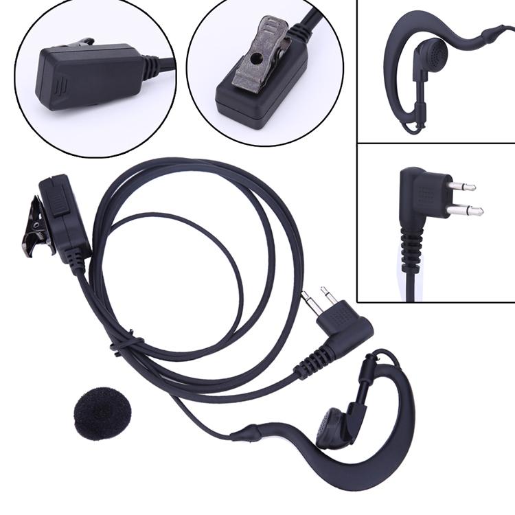 2 Pin Acoustic Tube Earpiece Mic PTT Headset for Motorola Radios GP88 GP300 Walkie Talkie Earpiece