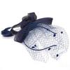 Matrimonio Donna Rete Maglia Velo Viso Sposa Cappelli Sposa Fascinator Copricapo Accessorio Capelli(marina)