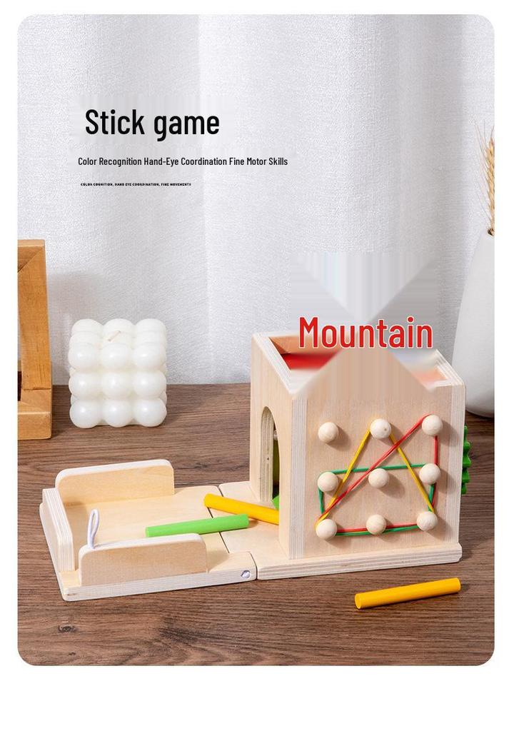 Children's Wooden Educational Toy: Radish Pulling, Bug Catching, Fishing, and Nail Board