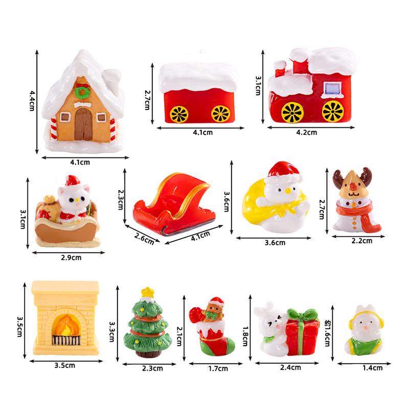 Kreslený Vánoční Sněhulák Sob Mikro Krajina Ozdoby Figurka Miniaturní Dekorace Stolní DIY Domácí Dekorace Dárky