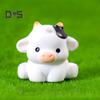 6Pcs Mini Dairy Cow Figurine Resin Tiny Cattle Ornament Miniature Animal Statue Toy Fairy Garden Microlandscape Desktop Decoration