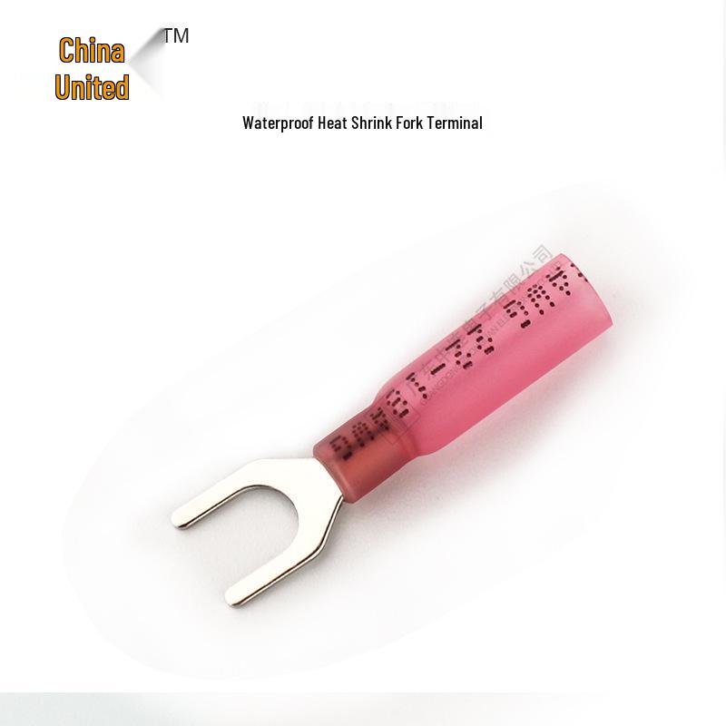 Waterproof Heat Shrink Fork Terminal Brass Tin Plated, U-Shaped for Easy Wire Entry, European Quick Connect Terminal